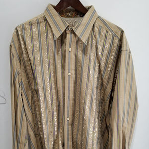 Robert Graham Shirt - Stripes with Embroidery